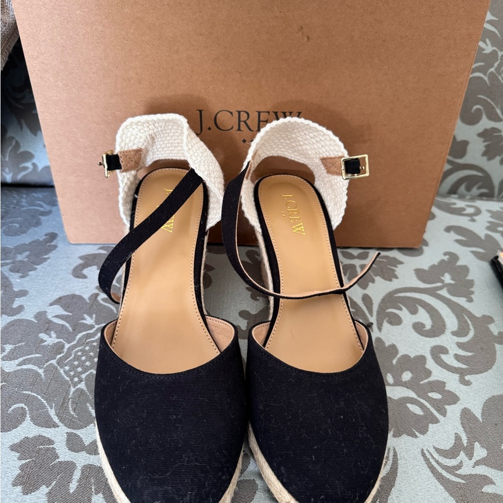 J. Crew Women's Black Espadrille Sandals